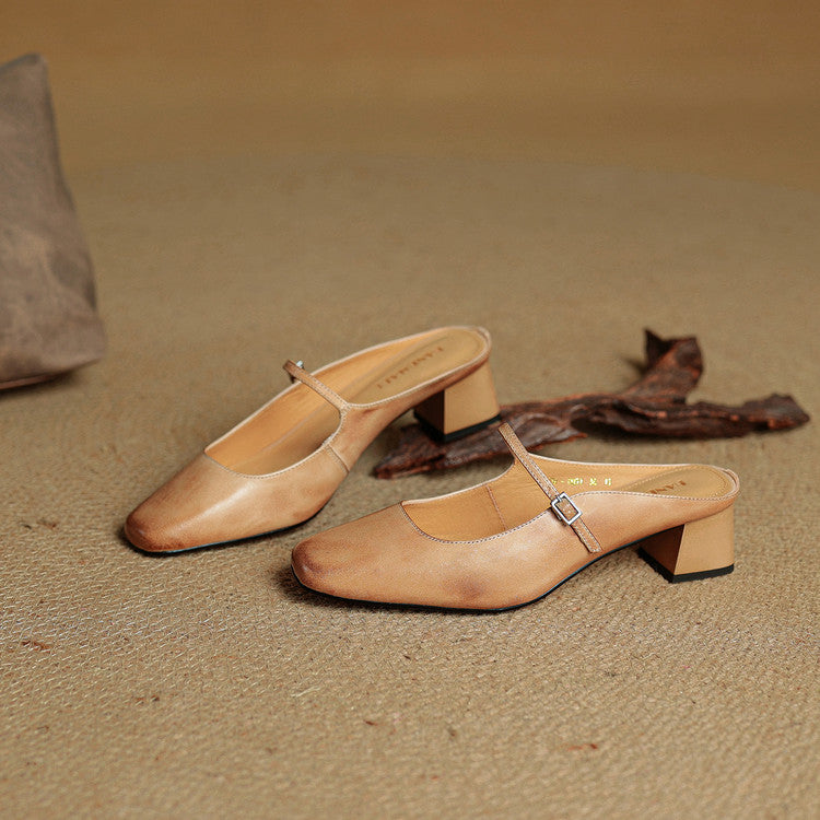 Mules in pelle genuina Esmer