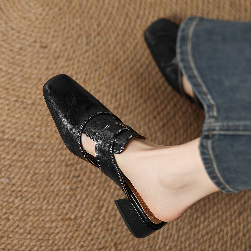 Mules in pelle genuina Ivora