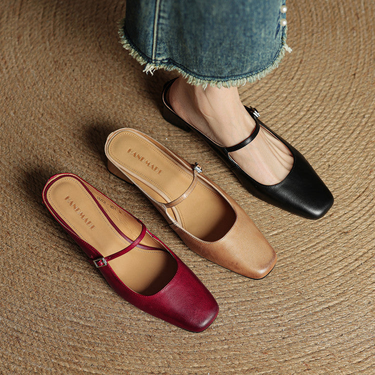Mules in pelle genuina Esmer