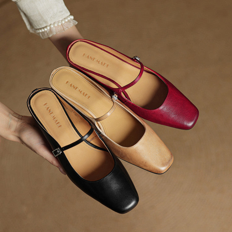 Mules in pelle genuina Esmer