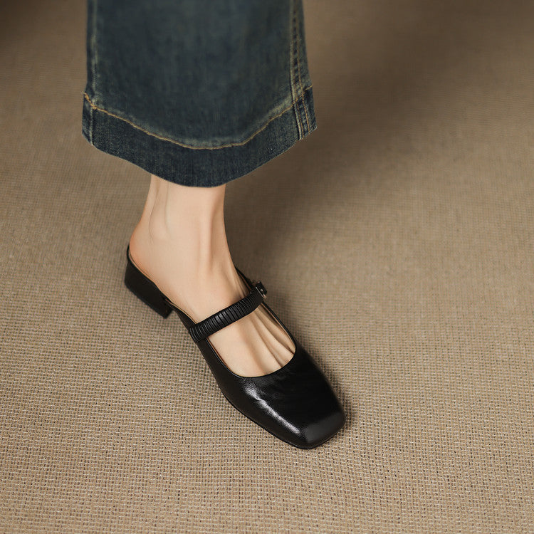 Novie | Mules Mary Jane in Pelle Genuina