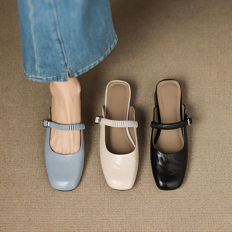 Novie | Mules Mary Jane in Pelle Genuina