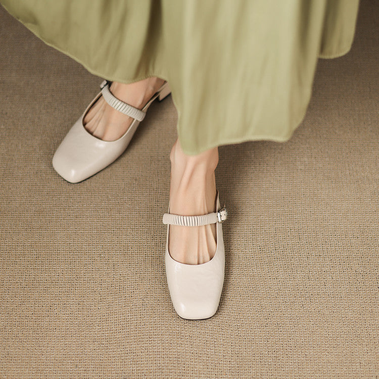 Novie | Mules Mary Jane in Pelle Genuina