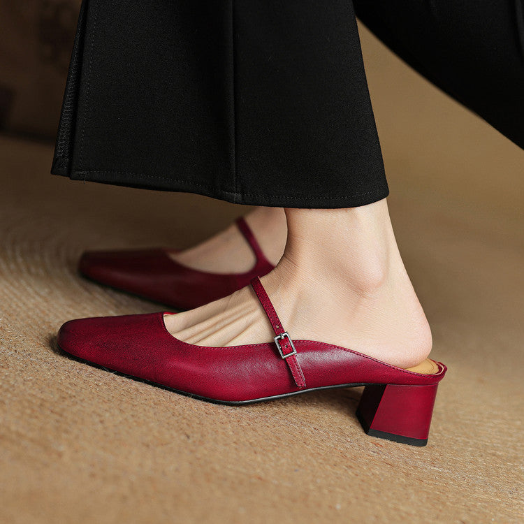 Mules in pelle genuina Esmer