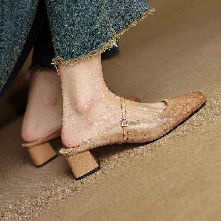 Mules in pelle genuina Esmer