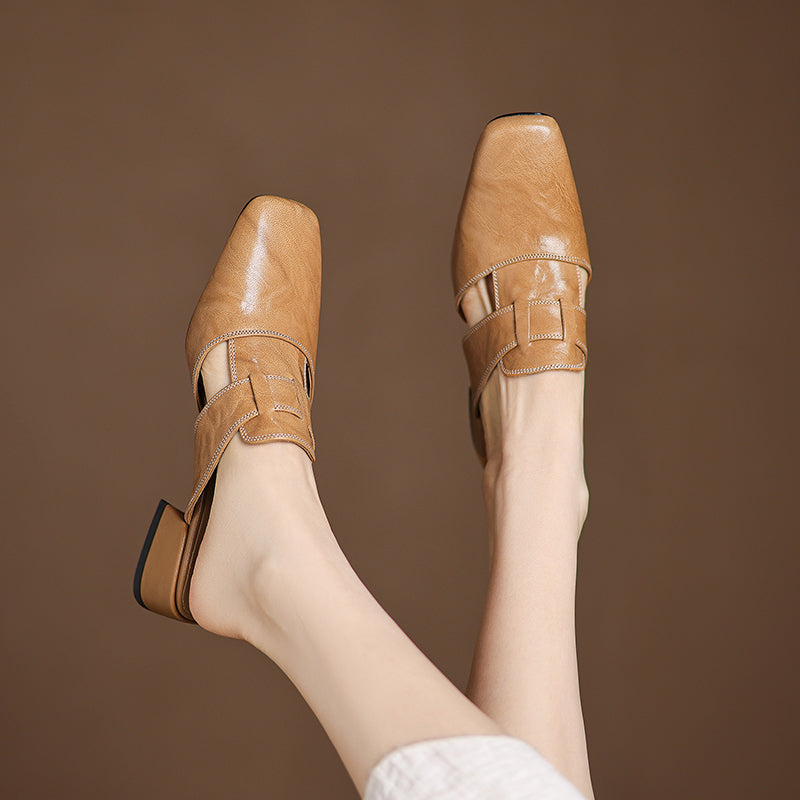 Mules in pelle genuina Ivora