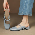 Novie | Mules Mary Jane in Pelle Genuina