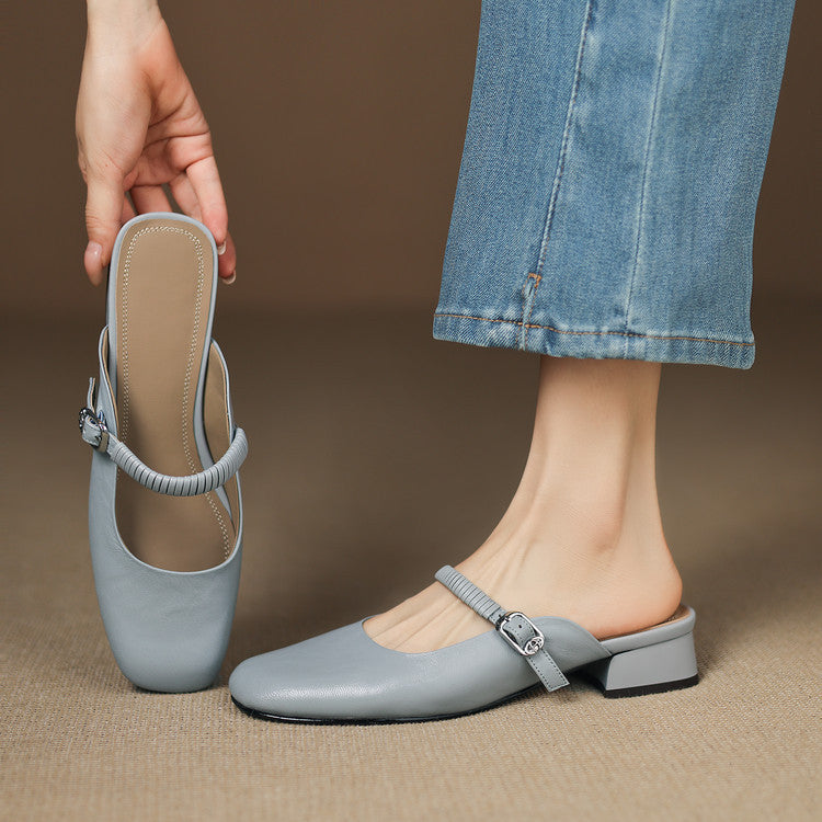 Novie | Mules Mary Jane in Pelle Genuina