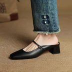 Mules in pelle genuina Esmer