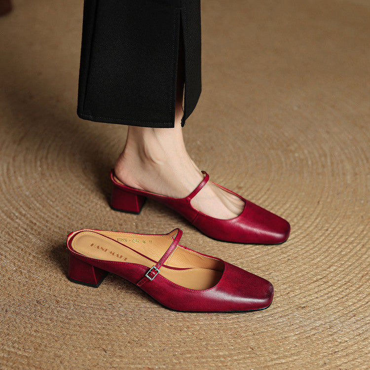 Mules in pelle genuina Esmer