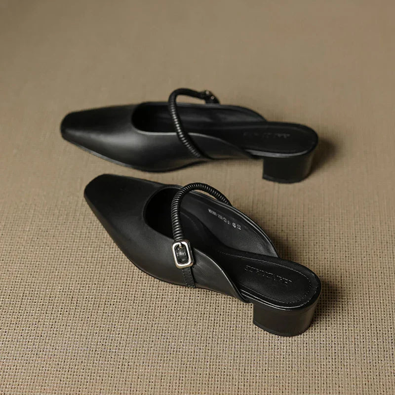 Kera | Mules Mary Jane in Pelle Genuina