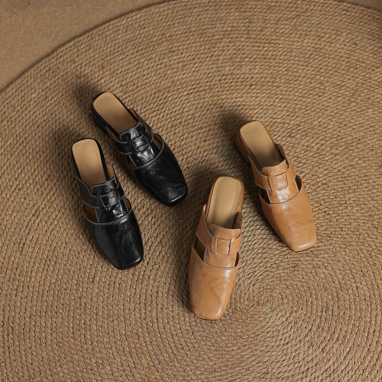Mules in pelle genuina Ivora