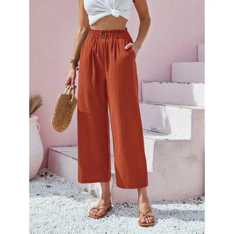Soléa | pantaloni estivi in lino-cotone