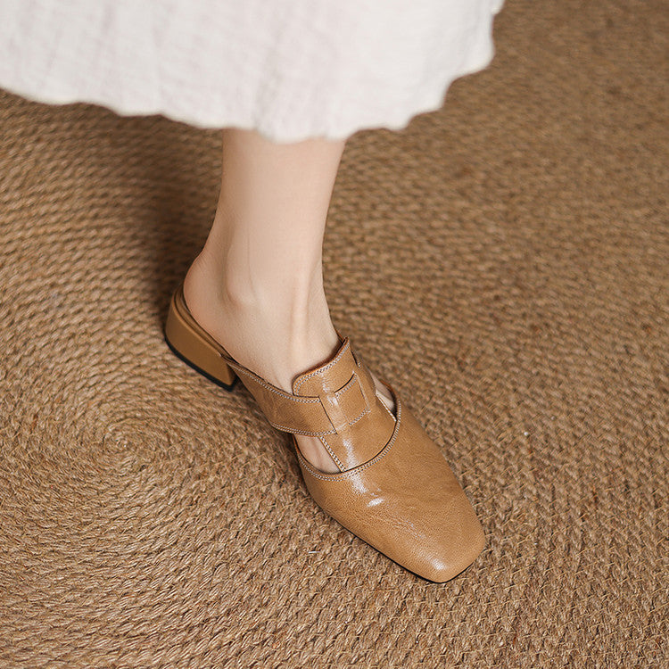 Mules in pelle genuina Ivora