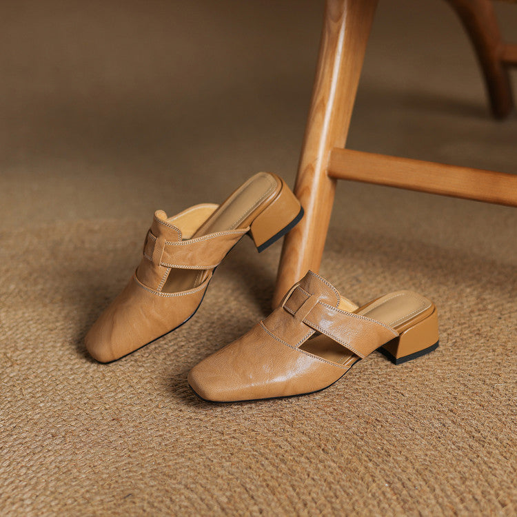 Mules in pelle genuina Ivora