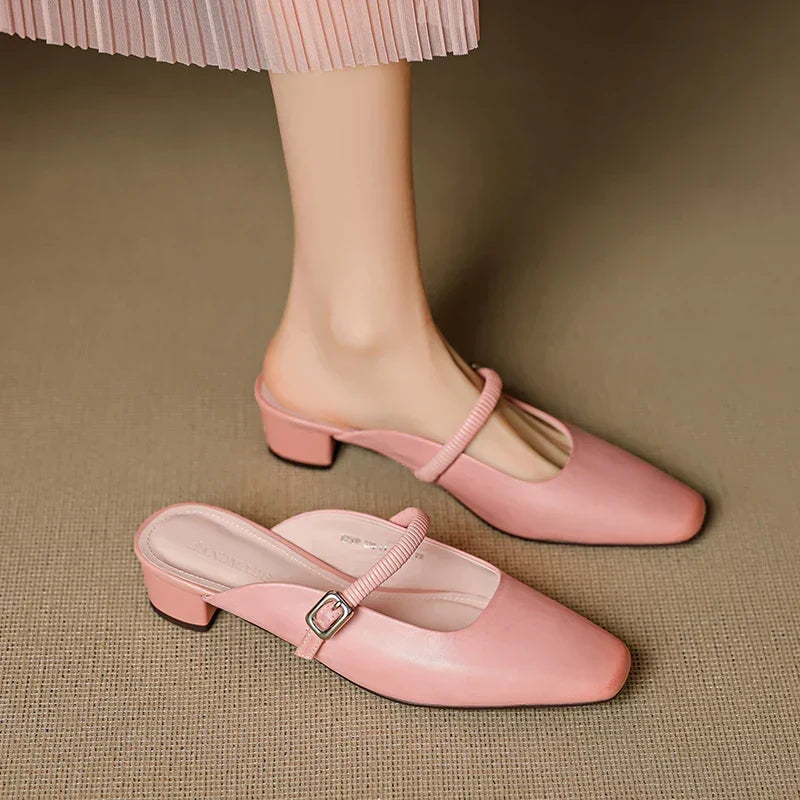Kera | Mules Mary Jane in Pelle Genuina