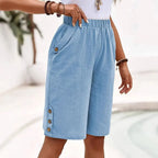 Yasmine | Pantaloni Corti Cotone e Lino