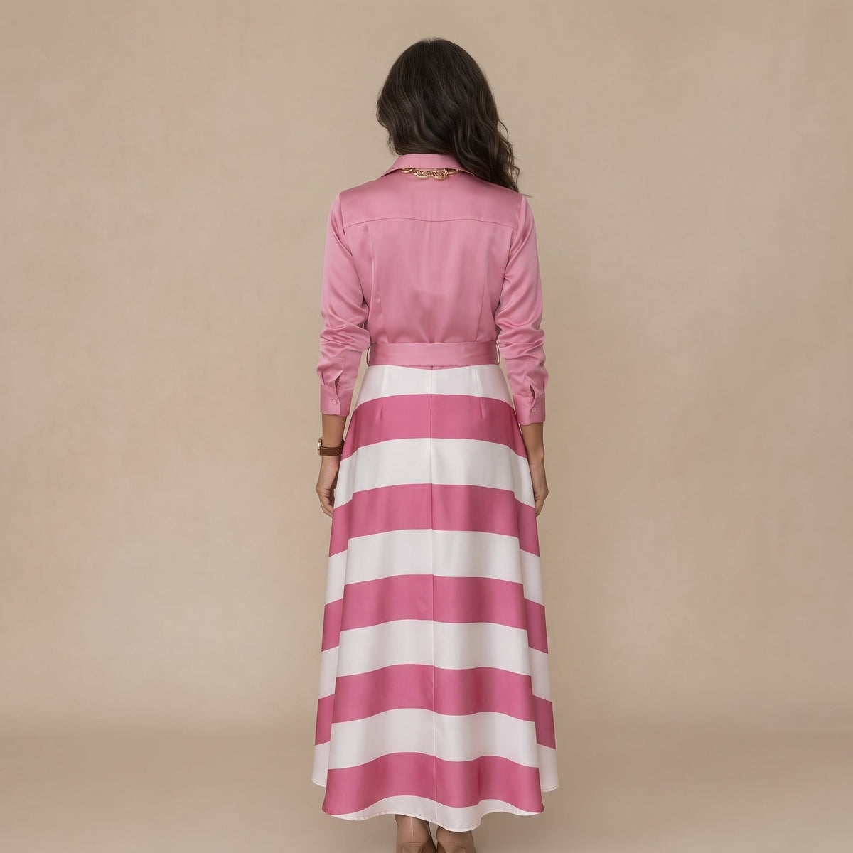 Victoria | Abito a Righe con Cintura