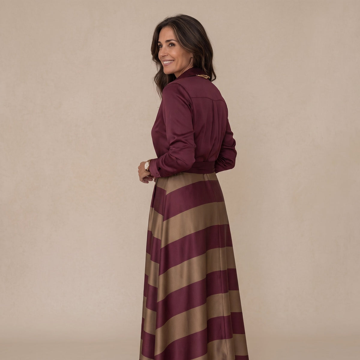 Victoria | Abito a Righe con Cintura