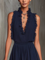 Olivia | Tuta Plissettata con Pizzo