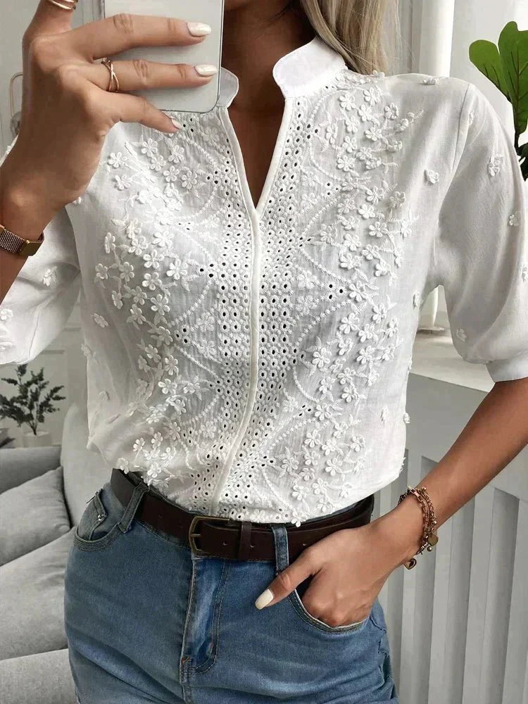 Laurine | Top Ricamato Elegante