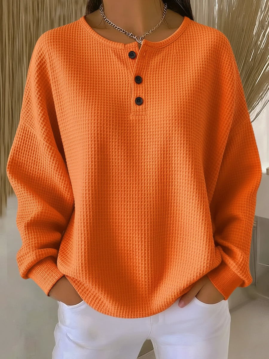 Milagros | Felpa Henley Gofrata