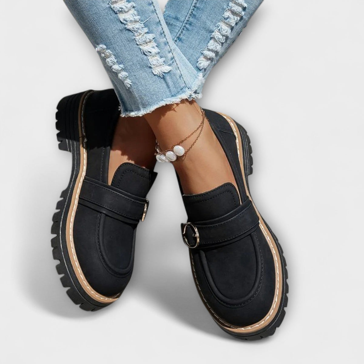 Lora™ | Mocassini Casual a Punta Tonda