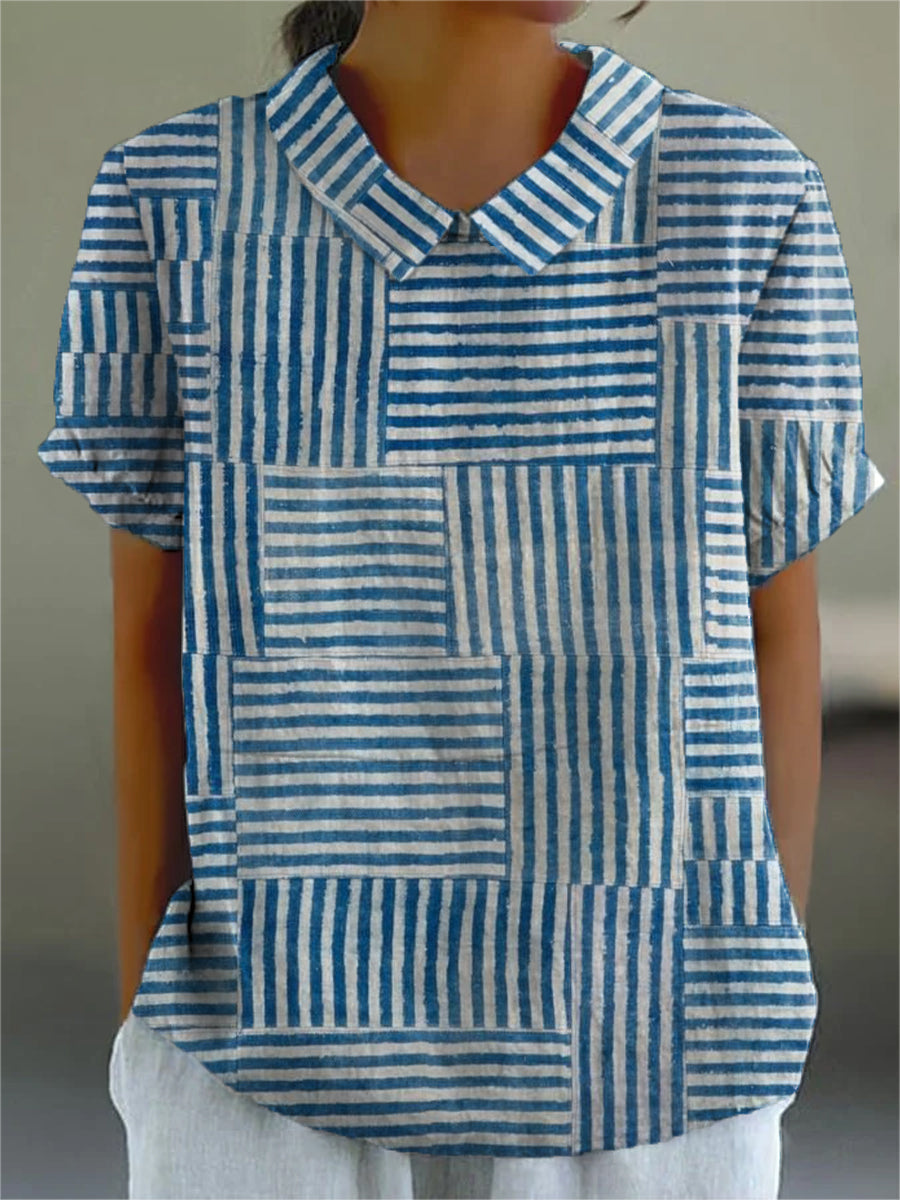Amelia | Camicia a Righe Patchwork