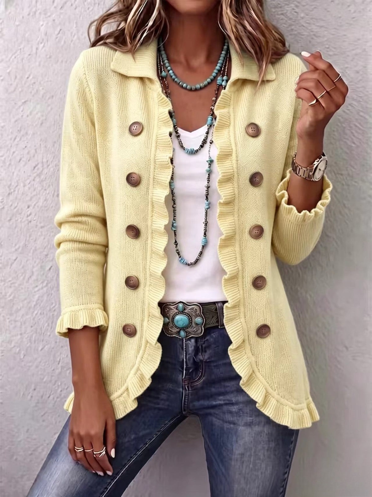 Liliana | Giacca in Maglia Crema