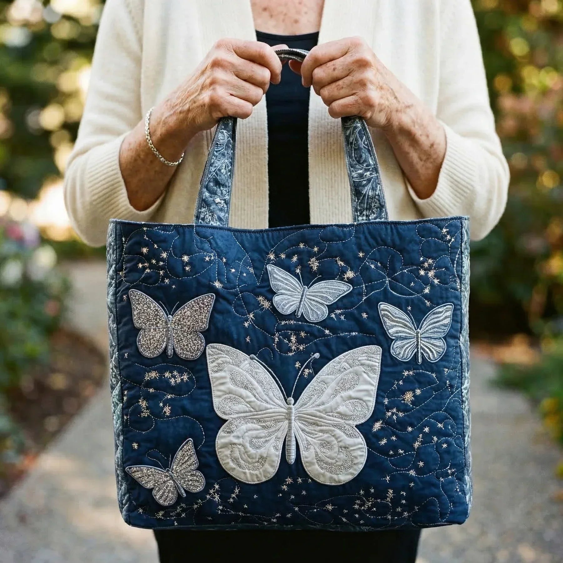 Borsa Artigianale Farfalla Argento