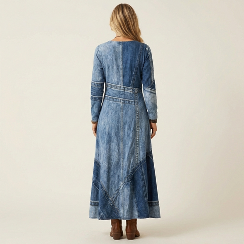 Adriana | Abito Midi in Denim Vintage