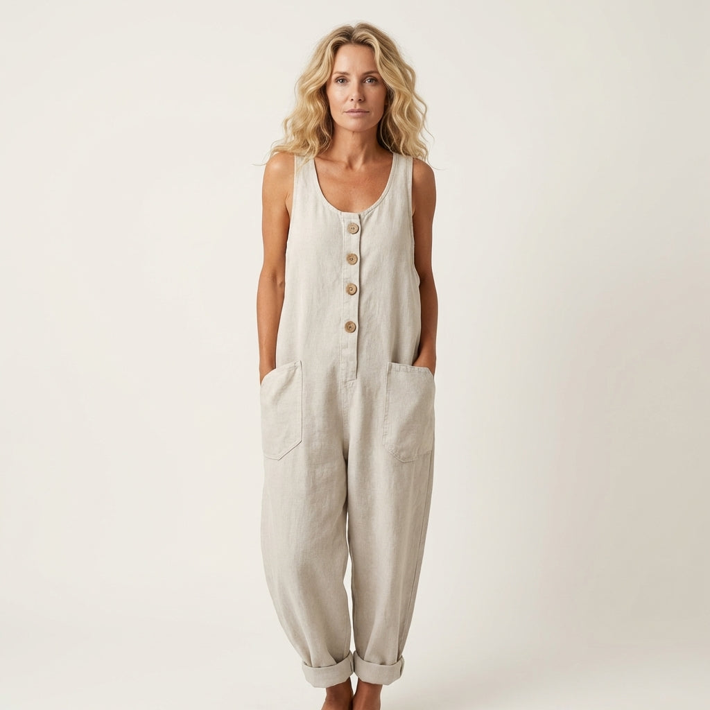Liva | Tuta Denim con Bretelle e Bottoni