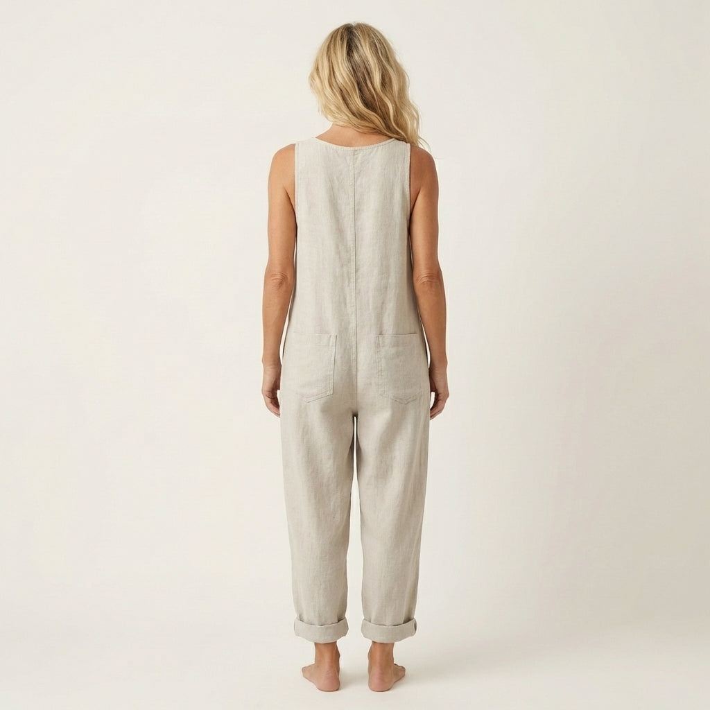 Liva | Tuta Denim con Bretelle e Bottoni