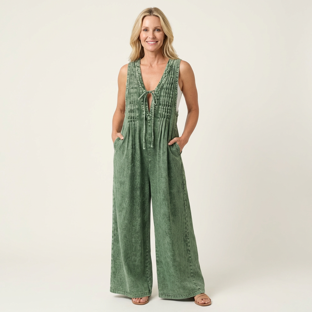 Griselda | Tuta Denim a Gamba Larga