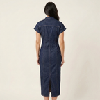 Maya | Abito Midi Denim con Bottoni