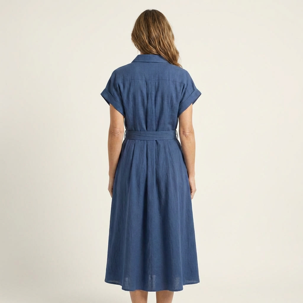 Melody | Abito Midi in Denim con Cintura