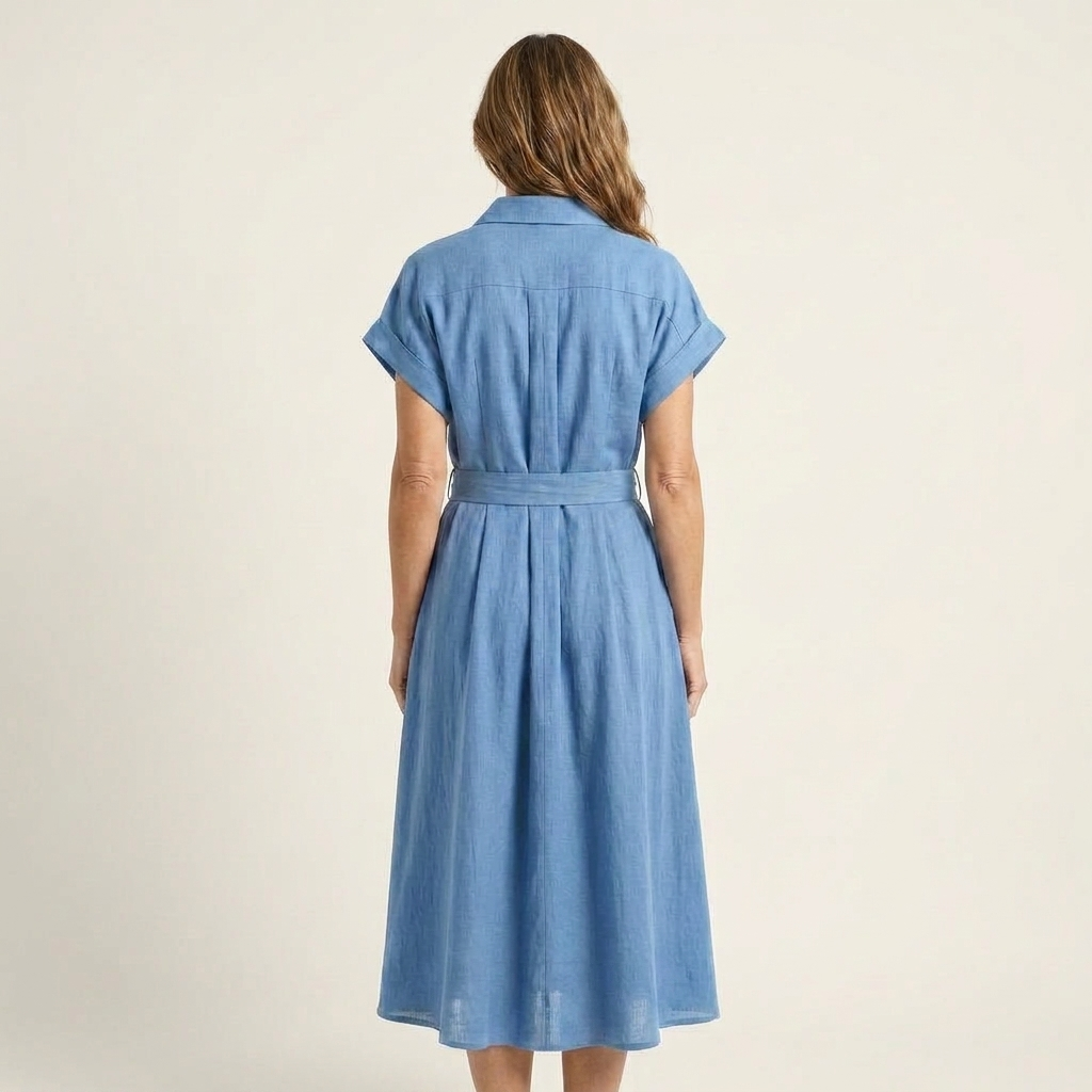 Melody | Abito Midi in Denim con Cintura
