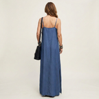 Azure | Abito Maxi Denim con Spacco
