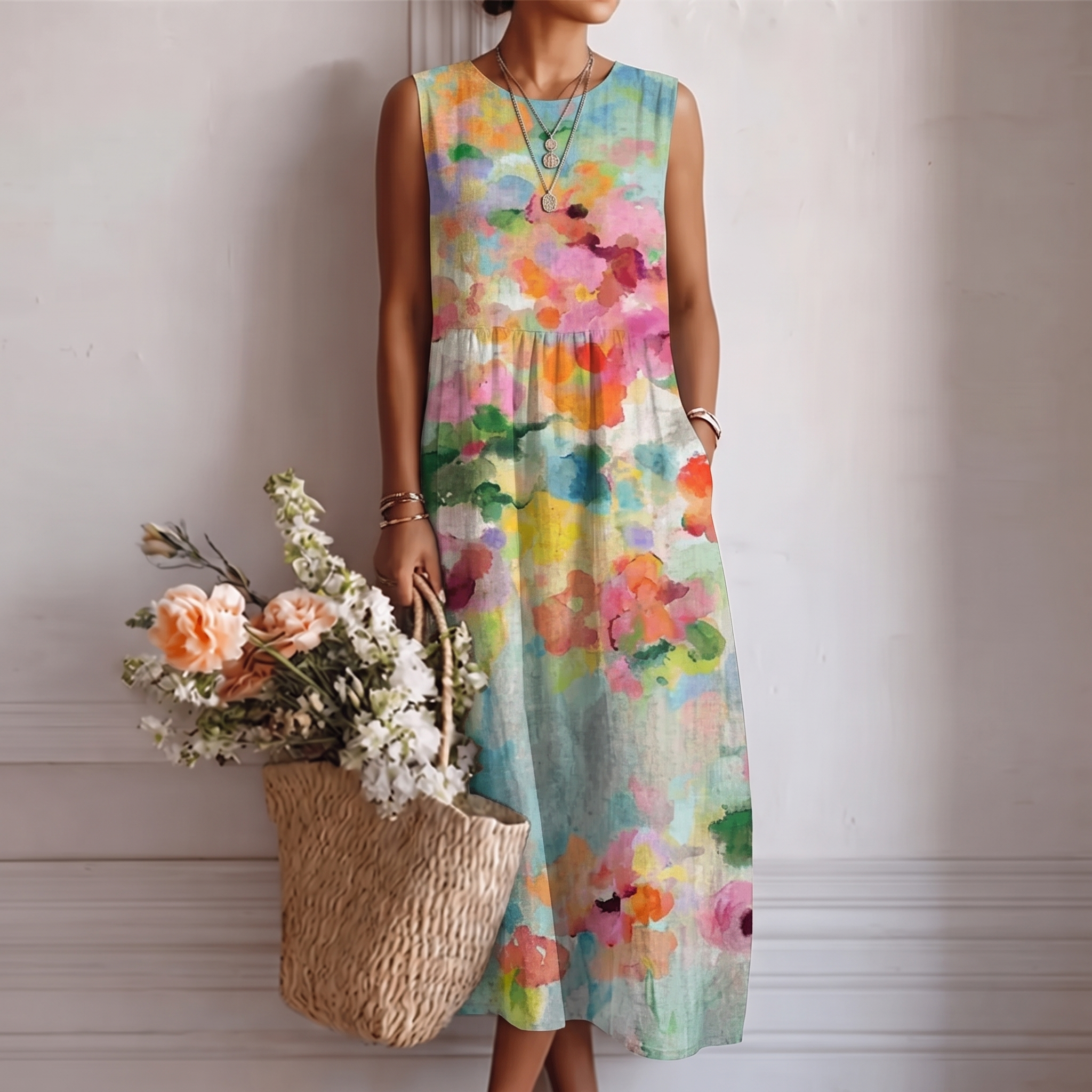 Carla™ | Abito Midi Colorato Elegante