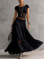 Ginevra | Set Pizzo e Gonna Plissettata