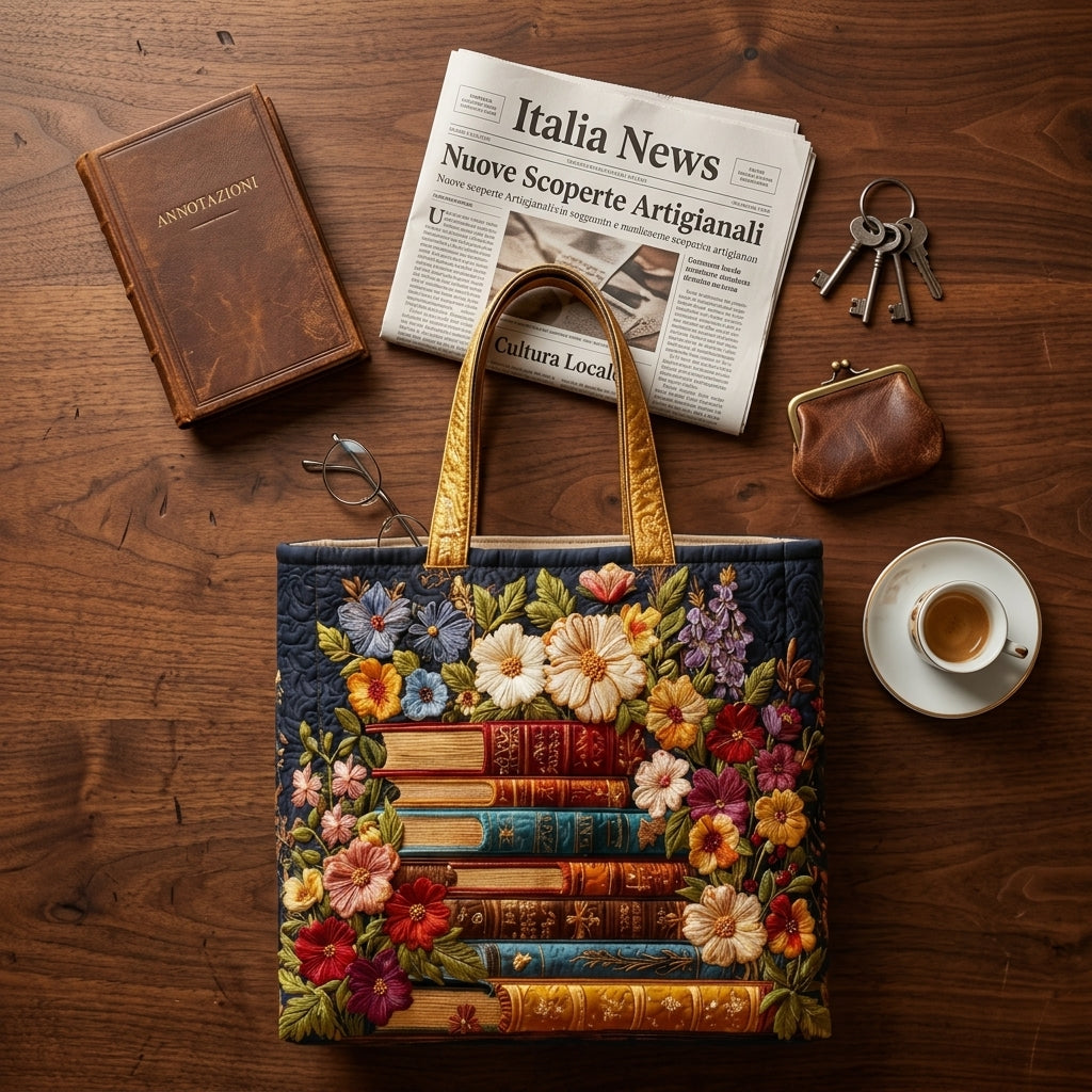 Borsa Trapuntata Floreale Libri