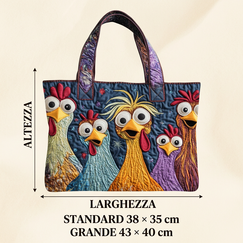 Borsa Donna Cinque Galline Colorate