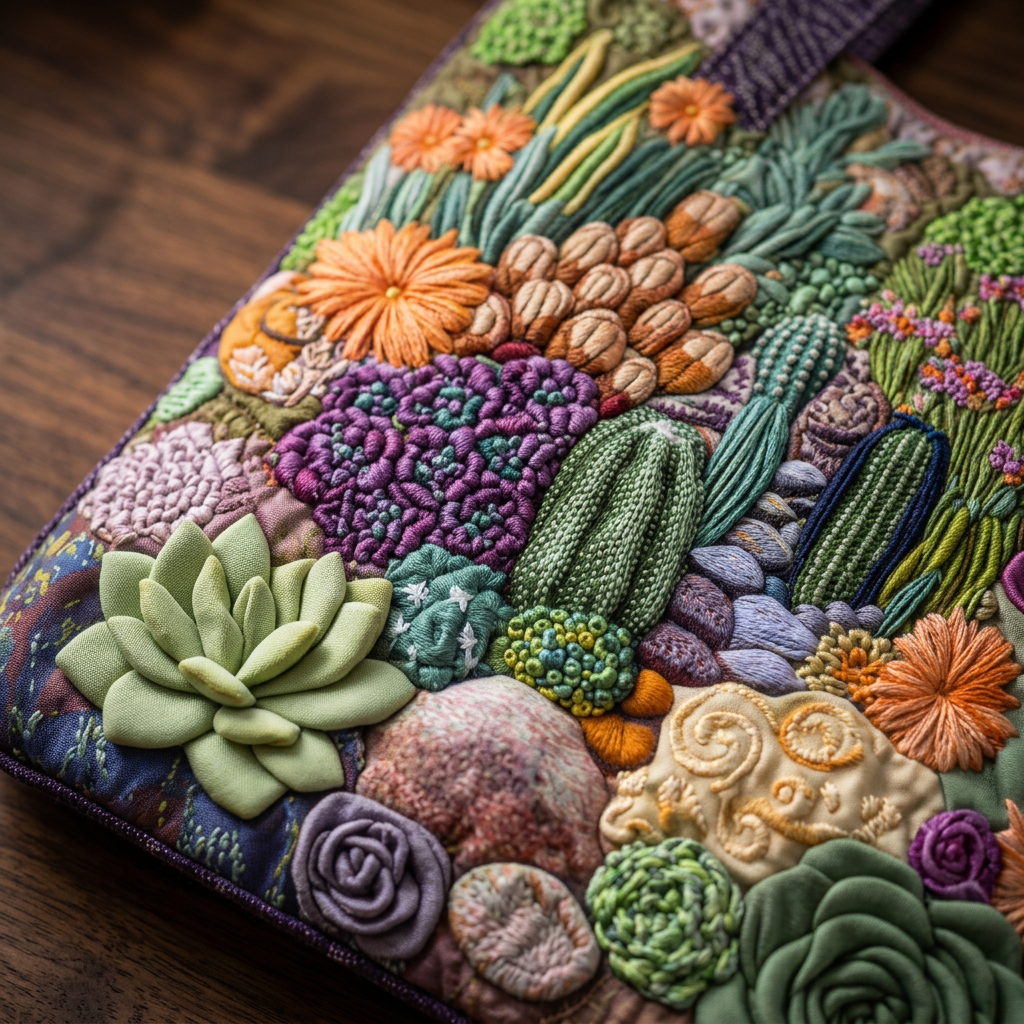 Borsa Trapuntata Giardino Succulente