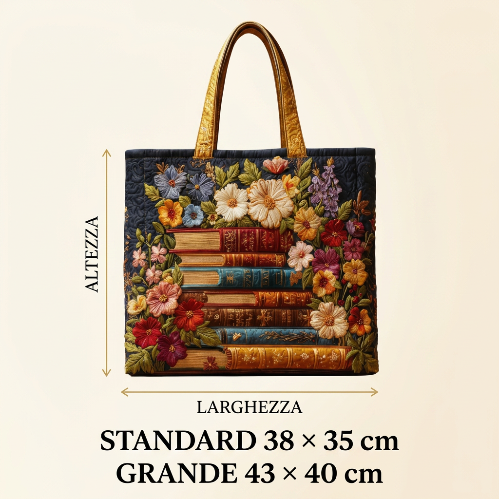 Borsa Trapuntata Floreale Libri