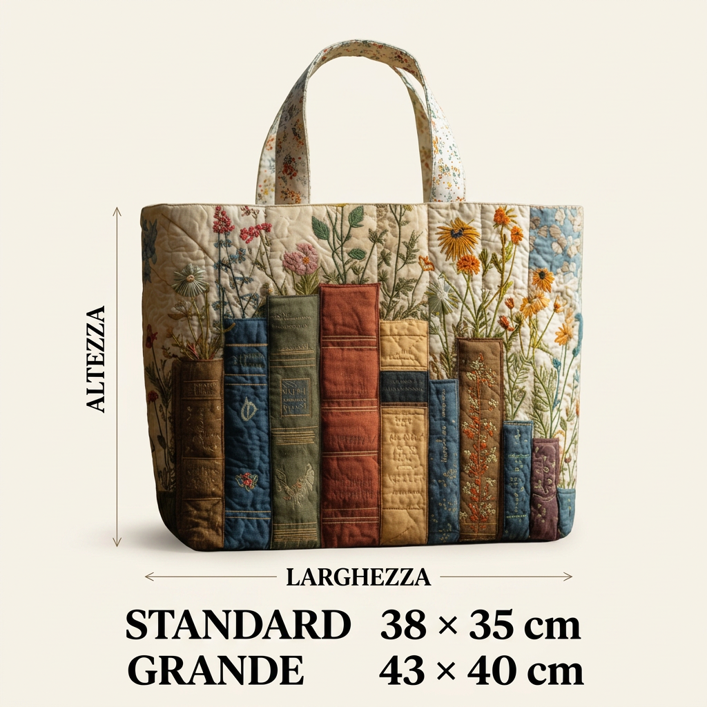 Borsa Trapuntata Libri e Fiori