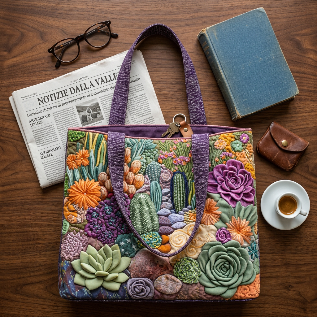 Borsa Trapuntata Giardino Succulente