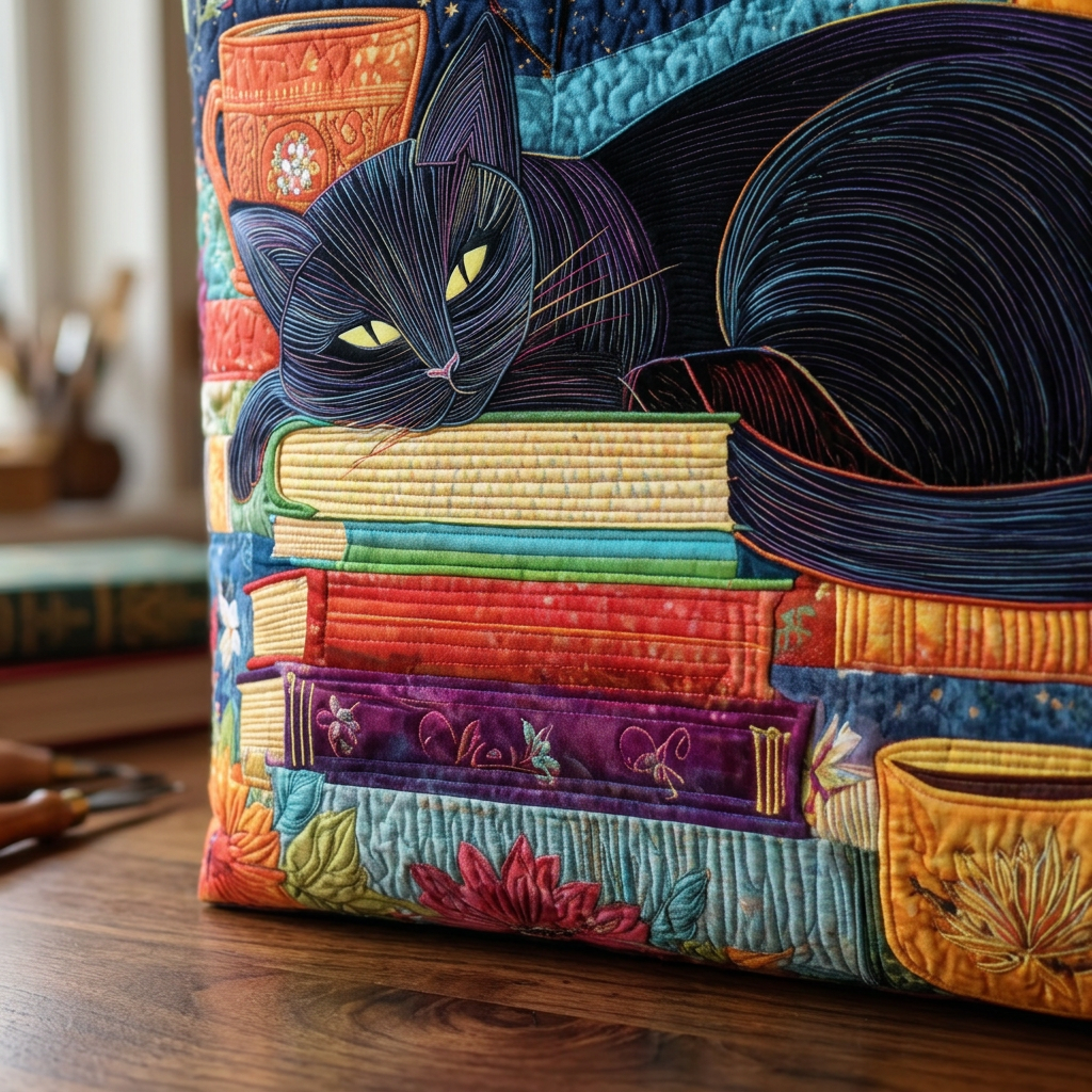 Borsa Donna Gatto Nero Libri Tazze