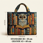 Borsa Artigianale Gufo Libri Antichi