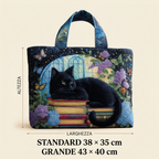 Borsa Artigianale Gatto Nero Libri
