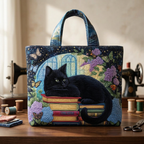 Borsa Artigianale Gatto Nero Libri